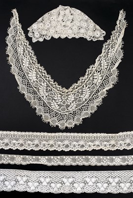 Lot 755 - Lace. A collection of lace items, some handmade, 19th-mid 20th century