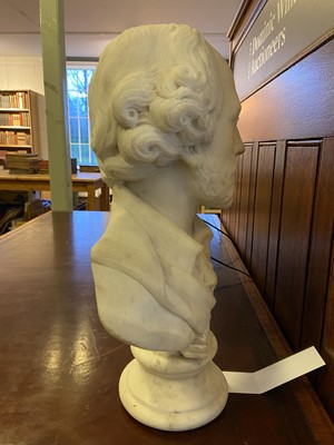 Lot 321 - Shakespeare (William, 1564-1616). Carved white marble half-length bust, 19th century