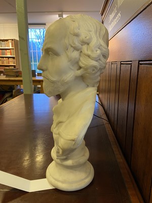 Lot 321 - Shakespeare (William, 1564-1616). Carved white marble half-length bust, 19th century