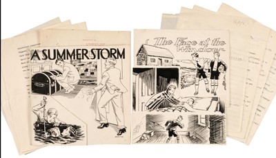 Lot 554 - Children's Short Stories. 18 typewritten short stories with original illustrations, circa 1925-39