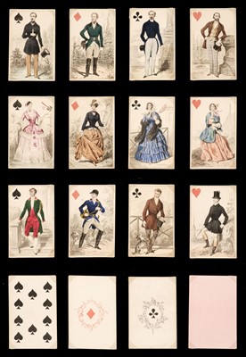 Lot 365 - French costume playing cards. Fashion plate pack, Paris: Migeon, circa 1850, & 4 others