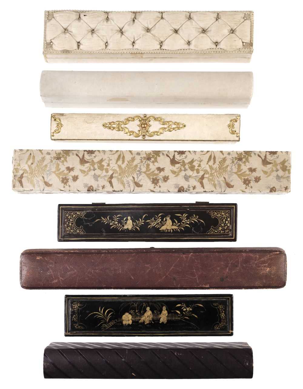 Lot 789 - Fan Boxes. A collection of fan boxes, 19th