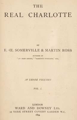 Lot 438 - Somerville (E. OE.& Martin Ross). The Real Charlotte, 3 volumes, 1st edition, 1894