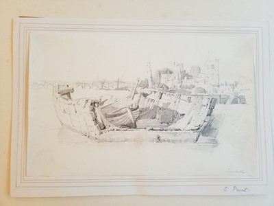 Lot 60 - Prout (Samuel, 1783-1852). Lambeth, pencil on paper mounted on card