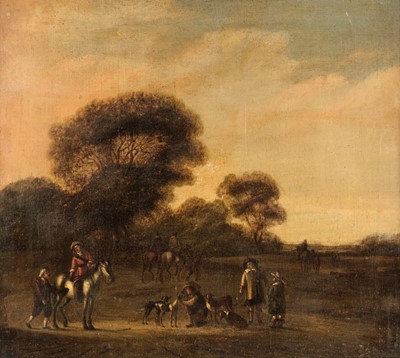 Lot 6 - Flemish School. Landscape with Coursing Party, circa 1680-1720, oil on canvas