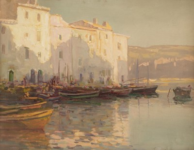 Lot 275 - Enness (Augustus William, 1876-1948). Martigues, South of France, oil on canvas board