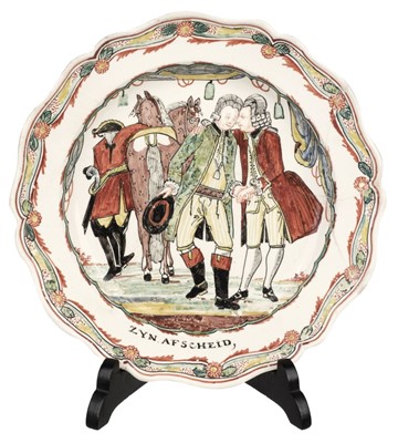 Lot 491 - Creamware.  A matched pair of English creamware plates, late 18th century