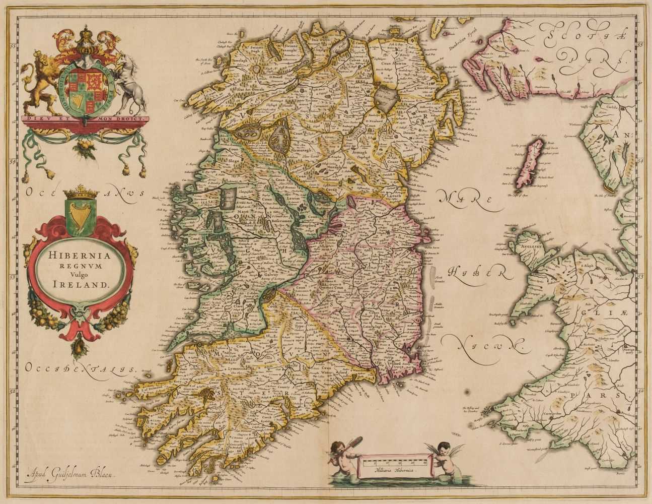 Lot 67 - Ireland. Blaeu (Willem Janszoon), Hibernia Regnum vulgo Ireland, Amsterdam, circa 1640