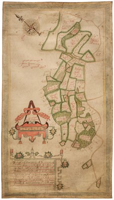 Lot 52 - Estate Plan. Boycot (Thomas). The mannor of hampton Liinge..., Brabourne, Kent, 1650