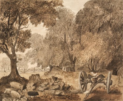 Lot 178 - English School. Pair of Countryside Landscapes, 1814, watercolour on laid paper