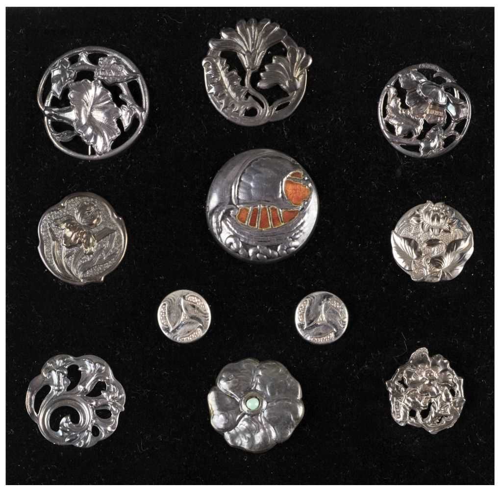Lot 641 - Art Nouveau Silver Buttons. 'Cymric' silver
