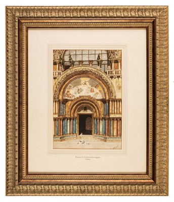 Lot 321 - Scotti (Lemmo Rossi, 1848-1926). Basilica di San Marco, Porta Maggiore, Venezia, watercolour