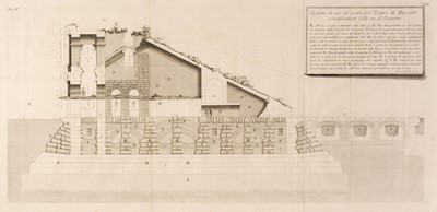 Lot 82 - Piranesi (Giovanni Battista, 1720-1778). Sezione di uno de' cunei del Teatro di Marcello..., 1756