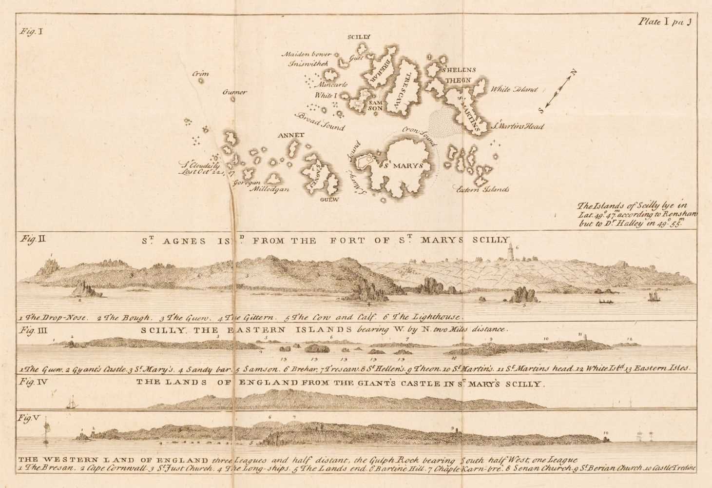 Lot 512 - Borlase (William). Observations on the ancient and present state of the islands of Scilly