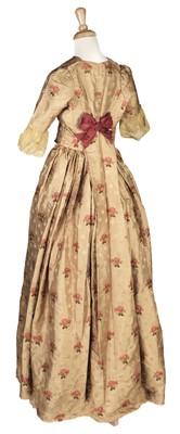 Lot 720 - Clothing. A gold brocade dress, 1840s