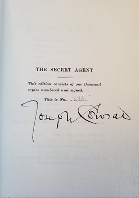 Lot 112 - Conrad (Joseph). The Secret Agent. A Drama in Three Acts, signed by the author, London, 1923