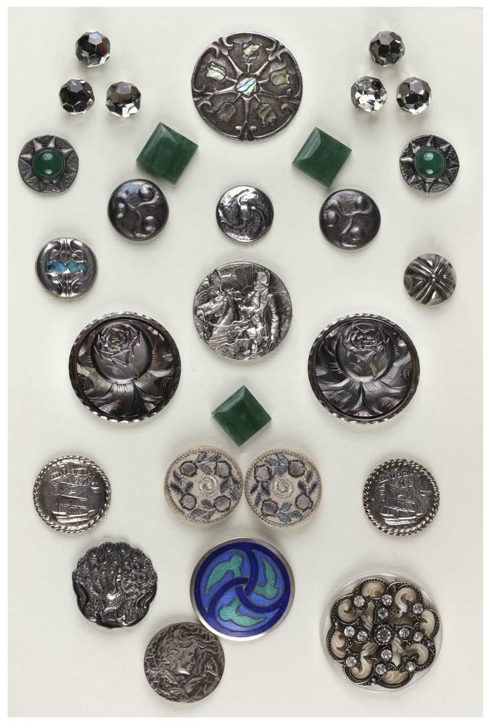 Lot 640 - Art Nouveau Silver Buttons.