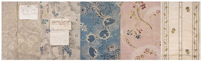 Lot 736 - Fabric. A collection of 18th century fragments, some Spitalfields, some relating to the Aclands