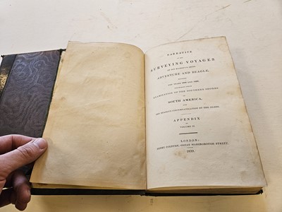 Lot 528 - Darwin (Charles). Narrative of the Surveying Voyages of his Majesty's Ships Adventure and Beagle, 2 volumes (of 4), 1839