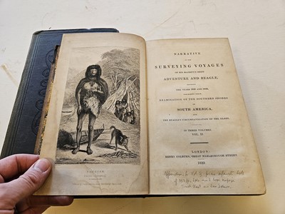 Lot 528 - Darwin (Charles). Narrative of the Surveying Voyages of his Majesty's Ships Adventure and Beagle, 2 volumes (of 4), 1839