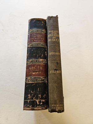 Lot 528 - Darwin (Charles). Narrative of the Surveying Voyages of his Majesty's Ships Adventure and Beagle, 2 volumes (of 4), 1839