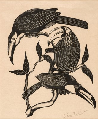 Lot 406 - Talbot (Viva, 1900-1983). Toucans, woodcut