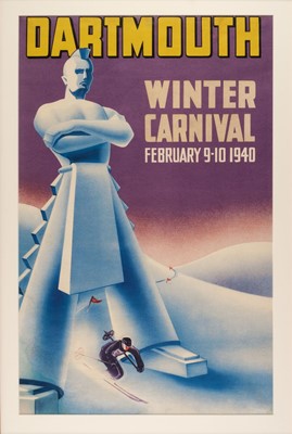 Lot 136 - Dartmouth Winter Carnival. 1940, colour lithograph poster