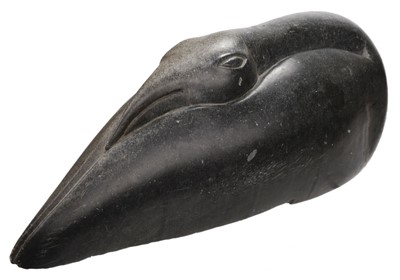Lot 556 - Greenland Carving. A large stone Inuit carving of a bird