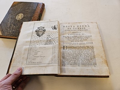 Lot 330 - Reposati (Rinaldo). Della Zecca di Gubbio e delle gest de conti, e Duchi di Urbino, 1772-73