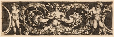 Lot 48 - Vico (Enea, 1523-1567). Frieze with Rinceaux, a Siren and Four Children, circa 1541