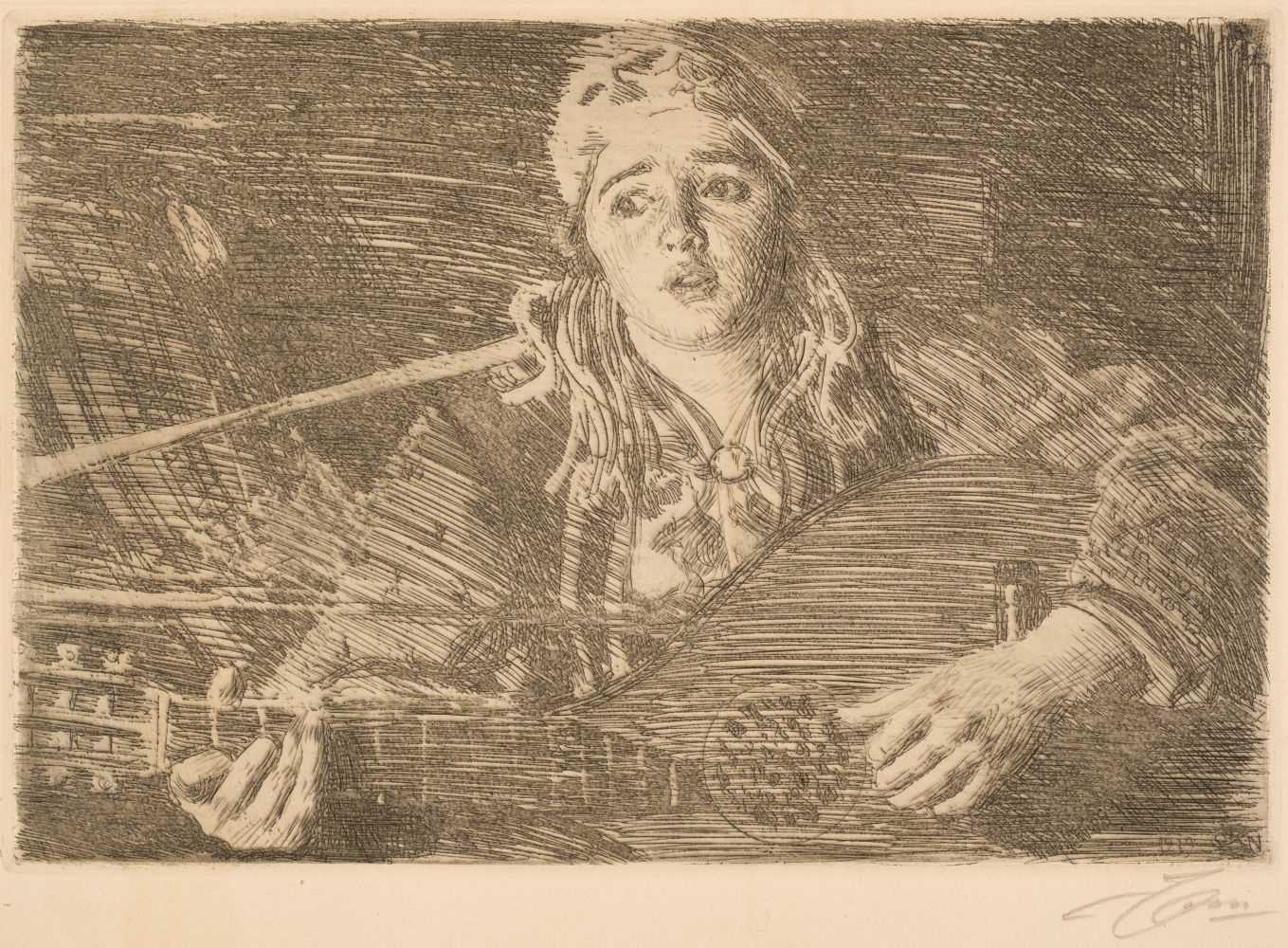 Lot 389 - Zorn (Anders Leonard, 1860-1920). Ols Maria, 1919, etching on ivory laid paper