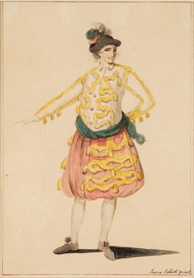 Lot 40 - Roberts (James, circa 1740-1809). Actor in Costume, watercolour