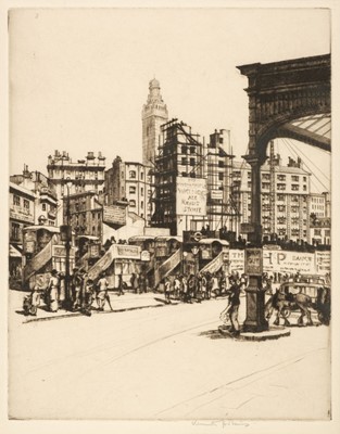 Lot 399 - Holmes (Kenneth, 1902-1994). Victoria Station, etching and others
