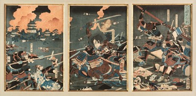 Lot 252 - Utagawa Kunitsuna (1805-1868). The Great Battle of Kanegasaki, 1864