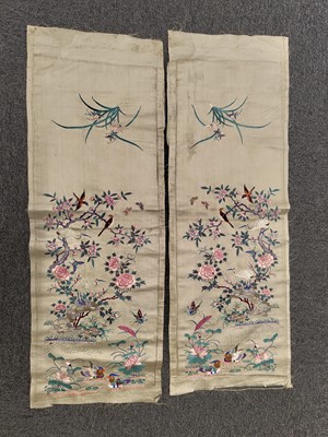 Lot 716 - Chinese Embroideries. A collection of needlework borders, 19th-early 20th century