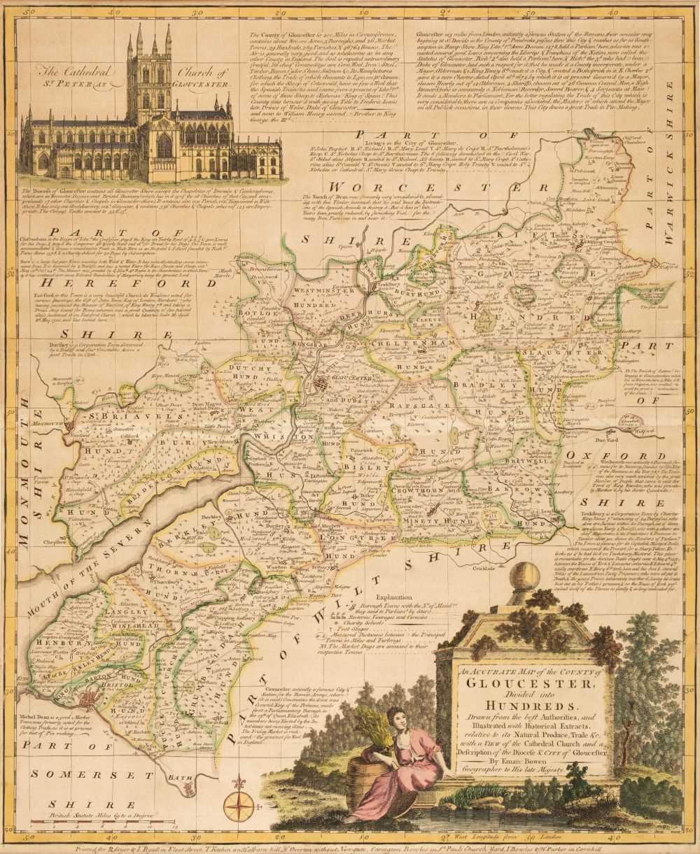 Lot 24 - Bowen (Emanuel). Gloucestershire & Derbyshire - Royal English Atlas - circa 1762