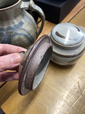 Lot 539 - Studio Pottery. A mixed collection, including a faceted cut sided vase by Nick Rees (1949 -) at Muchelney Pottery