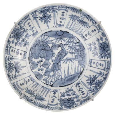 Lot 608 - Swatow Ware. A Chinese Swatow Ware blue and white porcelain dish, late Ming Dynasty