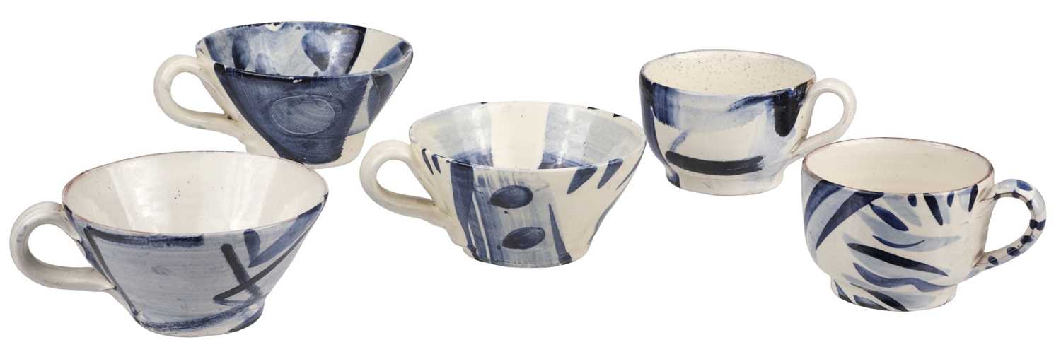 Lot 530 - Garland (David, 1941 -). Five terracotta earthenware mugs