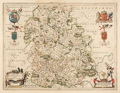 Lot 110 - Shropshire & Staffordshire. Blaeu (J.), Comitatus Salopiensis..., Amsterdam circa 1645