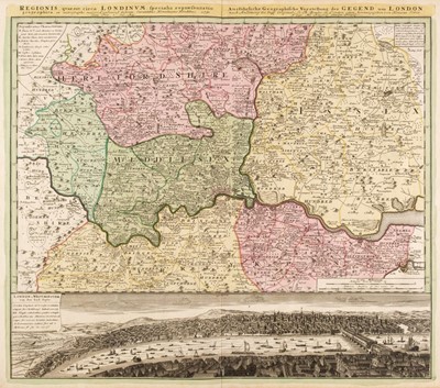 Lot 88 - London. Homann (Johann Baptist, Heirs of), Regionis quae est circa Londinum..., 1742