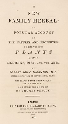Lot 616 - Thornton (Robert John). A New Family Herbal, 1810
