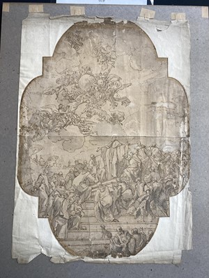 Lot 31 - Studio of Francesco Solimena (Canale, 1657 - 1747 Naples). Glorification of a Saint