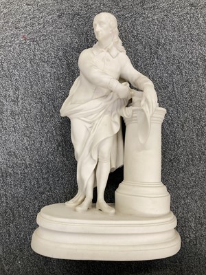 Lot 503 - Parian figure. A Parian ware figure of John Milton, 19th century