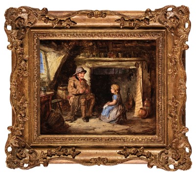 Lot 149 - Hardy (James Junior, 1832-1889). Watching Grandpa Mending Nets, oil on panel