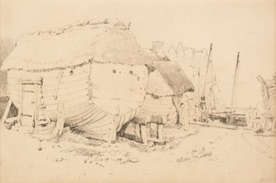 Lot 182 - Prout (Samuel, 1783-1852). Five Studies of Ancient Buildings and Coastal Scenes, pencil