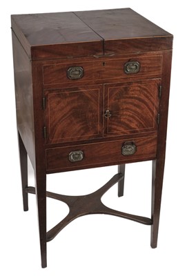 Lot 542 - Campaign Furniture. A mahogany drinks cabinet, mid 19th century