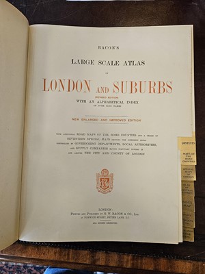 Lot 279 - Bacon (G. W. publisher). Bacon's Large Scale Atlas of London and Suburbs..., circa 1920s