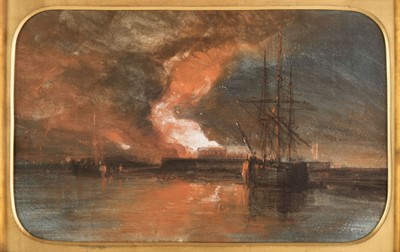 Lot 101 - Müller (William James, 1812-1845). The Burning of the New Gaol, Bristol, in the Riots, 1831