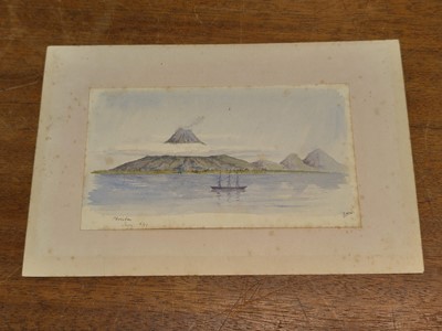 Lot 193 - Views of Java and Rio de Janeiro, watercolour paintings and drawings, 1835